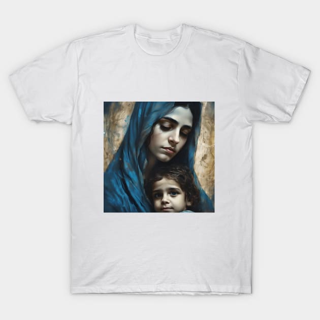 Jesus in His Holy Mother's arms T-Shirt by bogfl